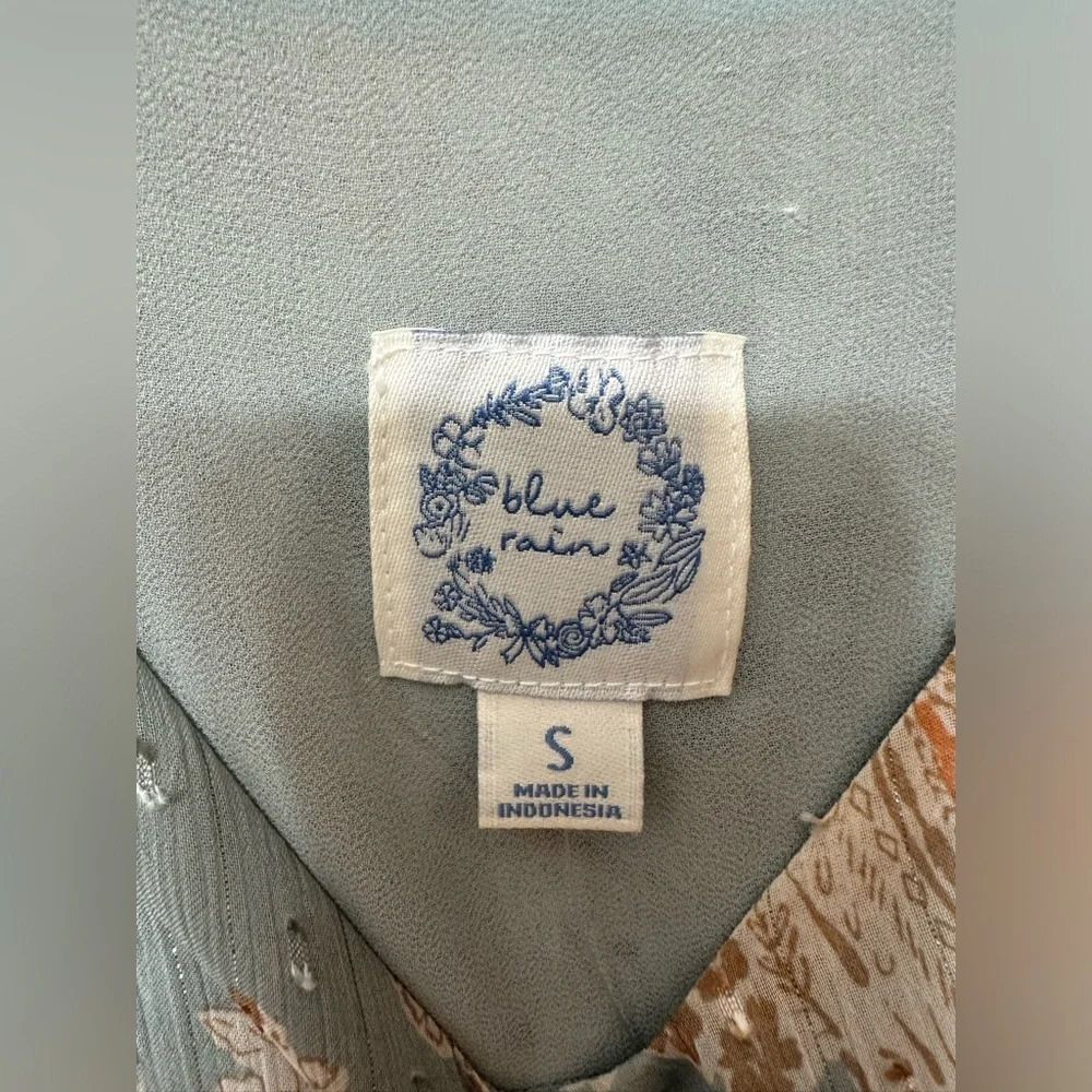 Blue Rain Textured Paisley Print Cami Small - Picture 2 of 6
